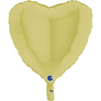 18" Matte Heart Foil Balloon - Yellow Grabo