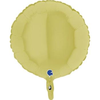 18" Round Matte Foil Balloon - Yellow