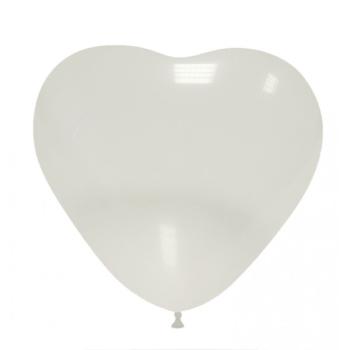 100 Heart Balloons 10" or 25 cm - Transparent