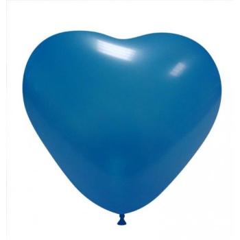 50 Balões Coração 10" ou 25cm - Azul