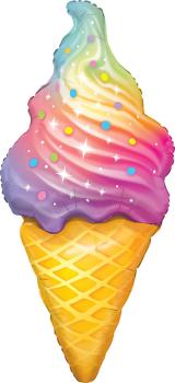 45" Ice Cream Swirl Foil Balloon