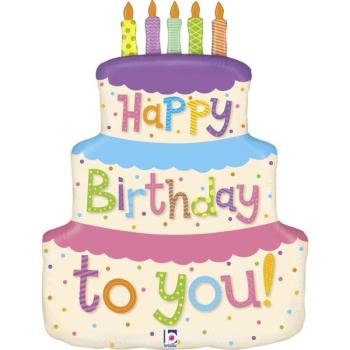 27" Foil Balloon Girl Birthday Cake Grabo