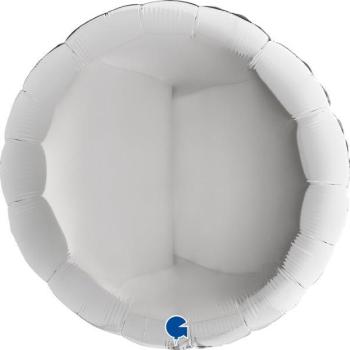 36" Round Foil Balloon - Silver Grabo