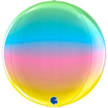 15" 4D Globe Balloon - Rainbow