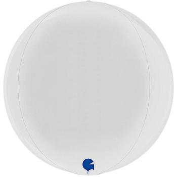 15" 4D Globe Balloon - White Grabo