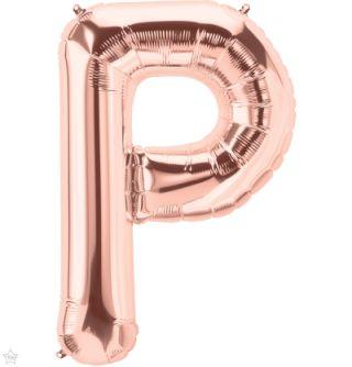 34" Letter P Foil Balloon - Rose Gold