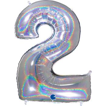 40" Foil Balloon nº 2 - Holographic Silver Grabo