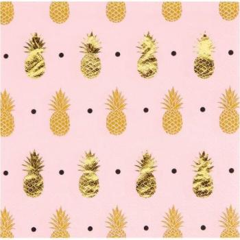 Small Gold Pineapple Napkins Creative Converting
