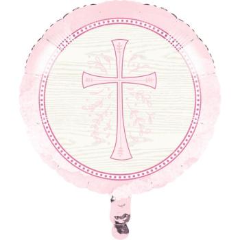 Foil Balloon 18" Communion - Pink