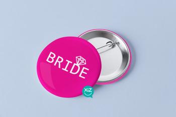 Bride Pin Badge - Pink