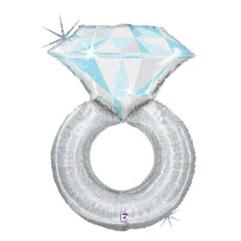 38" Foil Balloon Ring - Silver Grabo