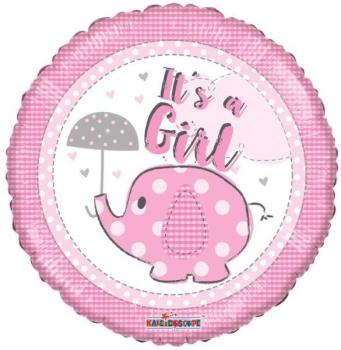 18" It´s A Girl Elephant Foil Balloon