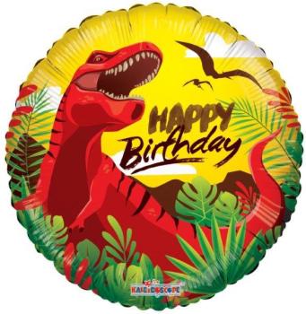 Balão Foil 18" Dinossauros Happy Birthday Kaleidoscope