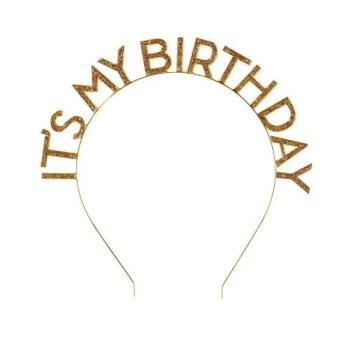 Premium Happy Birthday Tiara - Gold