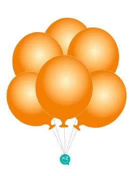 6 Balloons 32cm - Orange