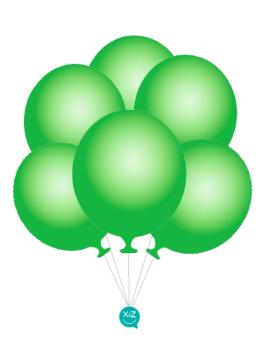 6 Globos 32cm - Verde Foil XiZ Party Supplies