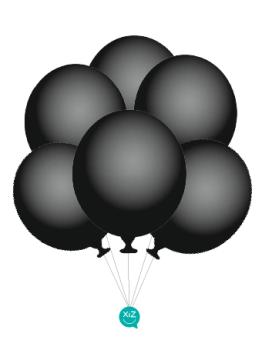 6 Balloons 32cm - Metallic Black XiZ Party Supplies