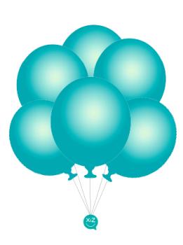 6 Balões 32cm - Turquesa Metalizado XiZ Party Supplies