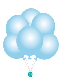 25 Globos 32cm - Azul Celeste Foil XiZ Party Supplies