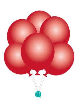 100 Balloons 32cm - Metallic Red
