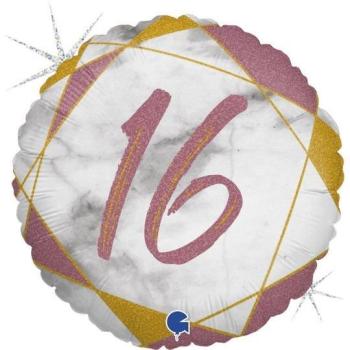 Balão Foil 18" Mármore 16 - Rosa Grabo