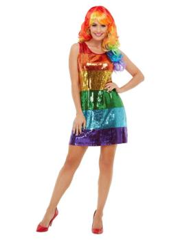 Rainbow Glitter Costume - Size S Smiffys