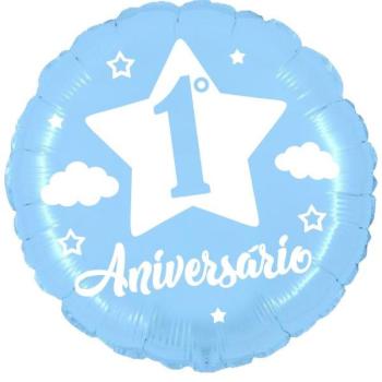 Balão Foil 18" 1º Aniversário - Azul XiZ Party Supplies