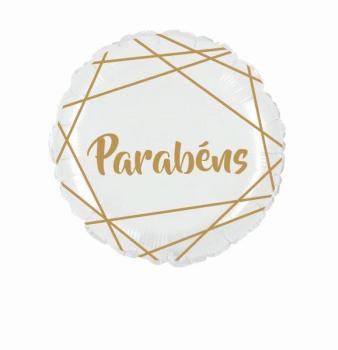 Globo Foil 18" "Parabéns" - Blanco / Oro XiZ Party Supplies
