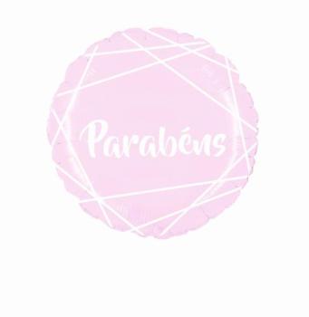 18" Congratulations Foil Balloon - Baby Pink-White