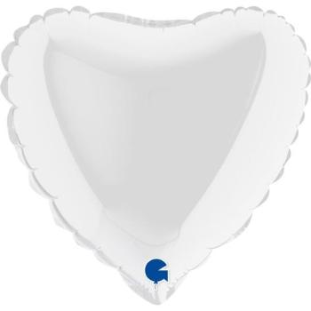 9" Heart Foil Balloon - White
