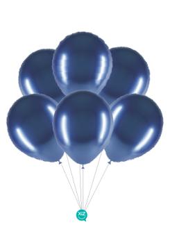 6 32cm Chrome Balloons - Medium Blue XiZ Party Supplies