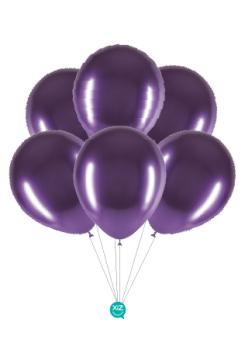 6 32cm Chrome Balloons - Purple