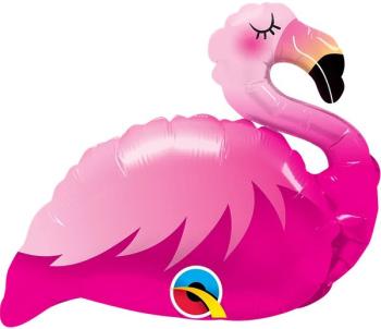 14" Pink Mini Flamingo Foil Balloon Qualatex