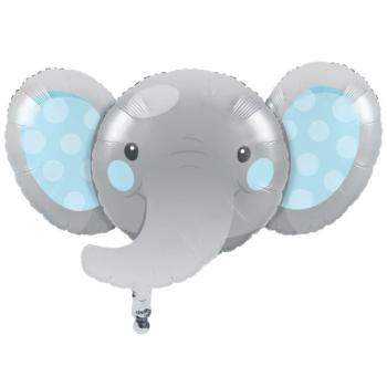 35" Blue Elephant Foil Balloon