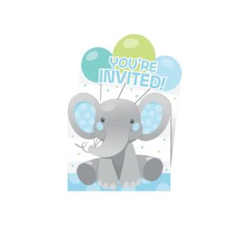 Blue Elephant Invitations Creative Converting