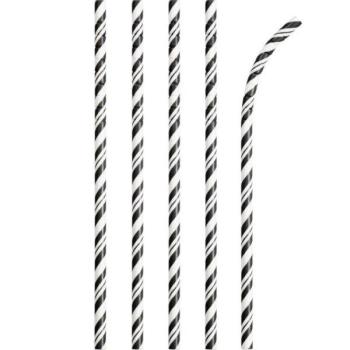 24 Striped Straws - Black Creative Converting