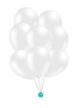 8 Pastel Balloons 30 cm - White