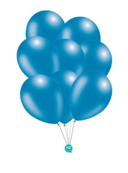 8 Balões Metalizado 30cm - Azul Metalizado