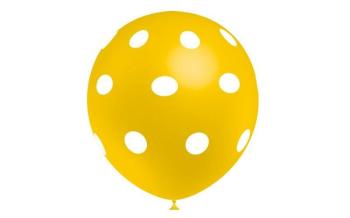 25 Printed Balloons "Polkas" - Toast Yellow XiZ Party Supplies