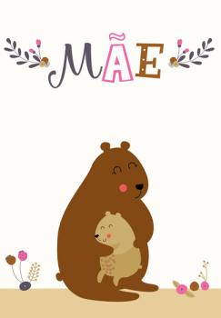 Mother Bear Postcard Dixi Cards