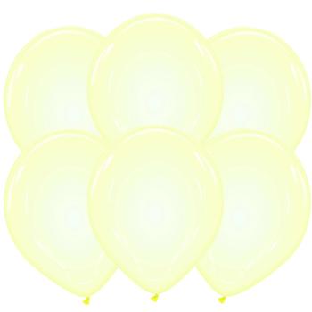 25 32cm Clear Balloons - Yellow XiZ Party Supplies