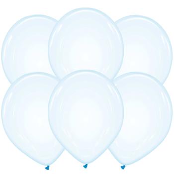 6 32cm Clear Balloons - Blue XiZ Party Supplies