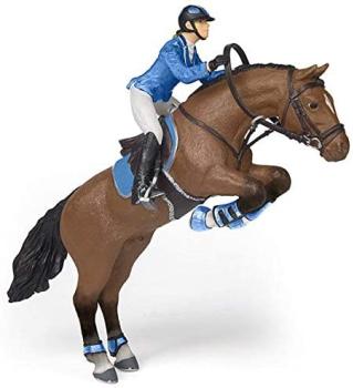 Show Jumping Horse + Rider Collectible Figure Papo