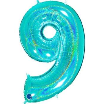 40" Foil Balloon nº 9 - Tiffany Holographic Grabo