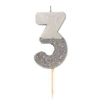 HB Glitter Candle nº3 -Silver Talking Tables