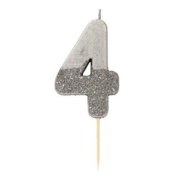 HB Glitter Candle nº4 -Silver Talking Tables