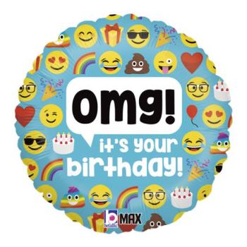 18" Foil Balloon Emoji OMG