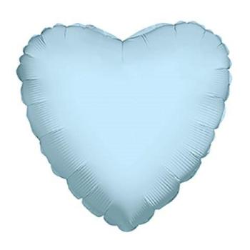 Globo de foil con forma de corazón de 9" - Azul bebé