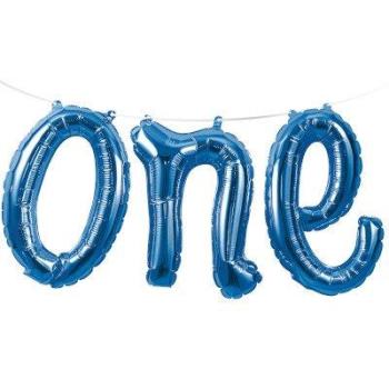 Grinalda Balões Foil One Azul