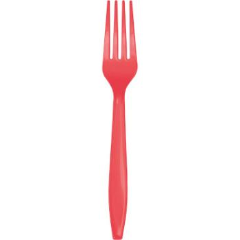 24 Plastic Forks - Coral Creative Converting